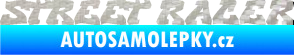Samolepka Street racer nápis 3D karbon stříbrný