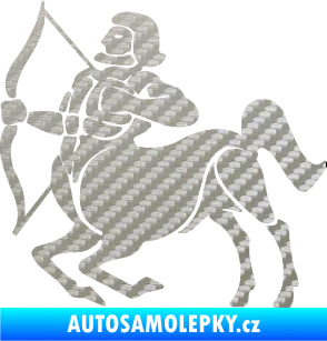 Samolepka Střelec 004 levá 3D karbon stříbrný