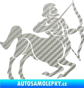 Samolepka Střelec 004 pravá 3D karbon stříbrný