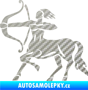 Samolepka Střelec 005 levá 3D karbon stříbrný