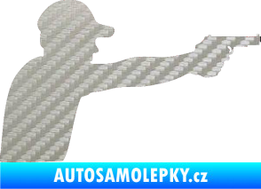 Samolepka Střelec silueta 001 pravá 3D karbon stříbrný