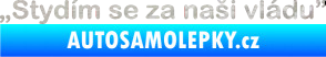 Samolepka Stydím se za naši vládu 001 3D karbon stříbrný