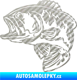 Samolepka Sumec 007 levá 3D karbon stříbrný