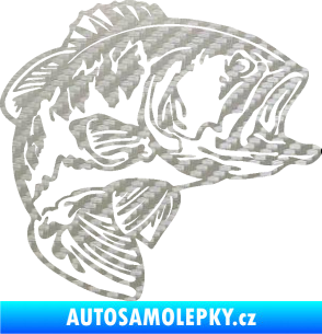 Samolepka Sumec 007 pravá 3D karbon stříbrný