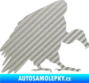 Samolepka Sup 001 pravá 3D karbon stříbrný