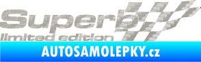 Samolepka Superb limited edition pravá 3D karbon stříbrný