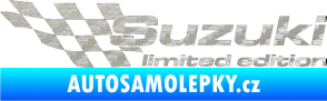 Samolepka Suzuki limited edition levá 3D karbon stříbrný
