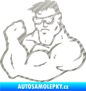 Samolepka Svalovec levá 3D karbon stříbrný