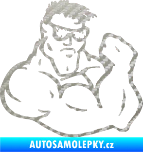 Samolepka Svalovec pravá 3D karbon stříbrný