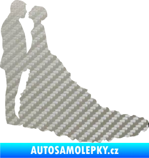 Samolepka Svatba 002 levá 3D karbon stříbrný