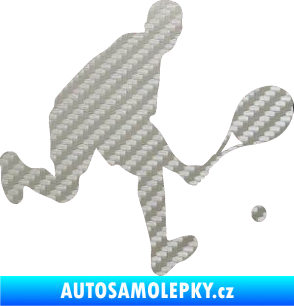Samolepka Tenista 007 pravá 3D karbon stříbrný