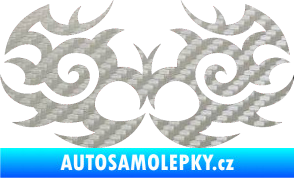 Samolepka Tetování 056 3D karbon stříbrný