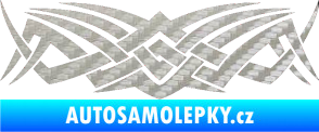 Samolepka Tetování 076 3D karbon stříbrný