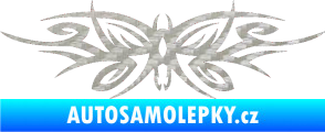 Samolepka Tetování 111 motýl 3D karbon stříbrný