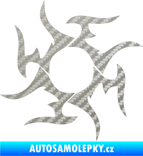 Samolepka Tetování 123 3D karbon stříbrný