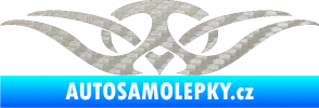 Samolepka Tetování 128 3D karbon stříbrný