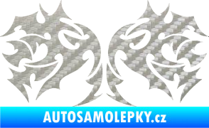 Samolepka Tetování 197 3D karbon stříbrný