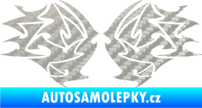 Samolepka Tetování 205 3D karbon stříbrný