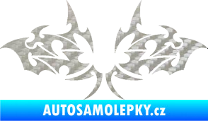 Samolepka Tetování 206 3D karbon stříbrný
