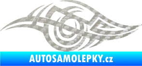 Samolepka Tetování 208 levá 3D karbon stříbrný