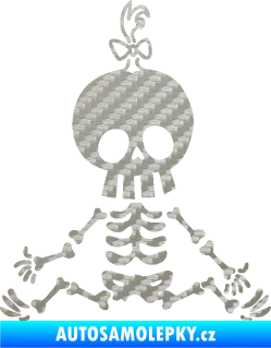 Samolepka The Bone Family Mimi holčička 3D karbon stříbrný
