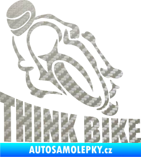 Samolepka Think bike 001 motorkář 3D karbon stříbrný