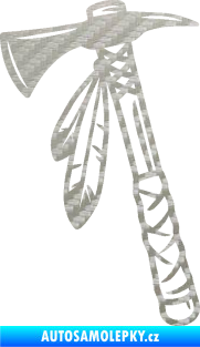 Samolepka Tomahawk 001 levá 3D karbon stříbrný