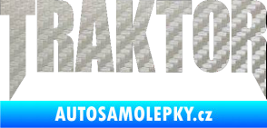 Samolepka Traktor - music 3D karbon stříbrný