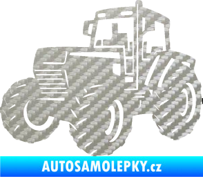 Samolepka Traktor 002 levá Zetor 3D karbon stříbrný