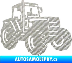 Samolepka Traktor 002 pravá Zetor 3D karbon stříbrný