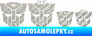 Samolepka Transformers 001 rodinka v autě 3D karbon stříbrný