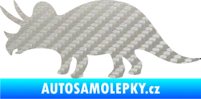 Samolepka Triceratops 001 levá 3D karbon stříbrný