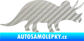 Samolepka Triceratops 001 pravá 3D karbon stříbrný