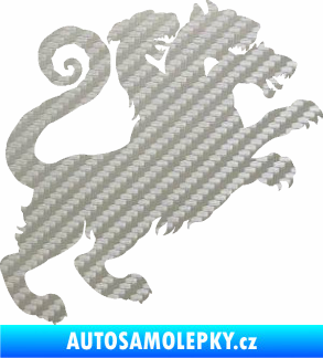 Samolepka Trojhlavý pes kerberos 002 pravá 3D karbon stříbrný