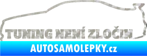 Samolepka Tuning není zločin 001 3D karbon stříbrný