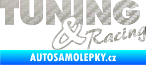 Samolepka Tuning racing 001 3D karbon stříbrný