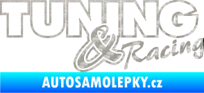 Samolepka Tuning racing obrys 3D karbon stříbrný
