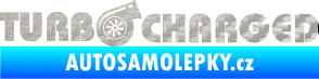 Samolepka Turbo charged nápis 3D karbon stříbrný