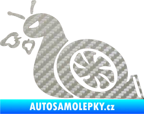 Samolepka Turbo šnek 001 levá 3D karbon stříbrný