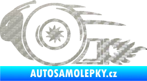 Samolepka Turbo šnek 002 levá 3D karbon stříbrný