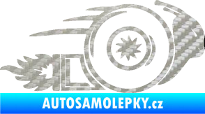 Samolepka Turbo šnek 002 pravá 3D karbon stříbrný