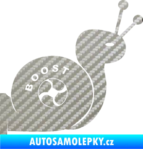 Samolepka Turbo šnek 003 pravá 3D karbon stříbrný