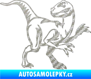 Samolepka Tyrannosaurus Rex 003 pravá 3D karbon stříbrný