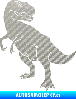 Samolepka Tyrannosaurus Rex 004 levá 3D karbon stříbrný