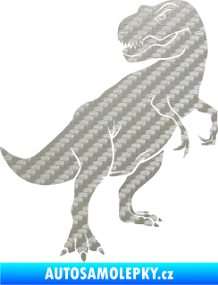 Samolepka Tyrannosaurus Rex 004 pravá 3D karbon stříbrný
