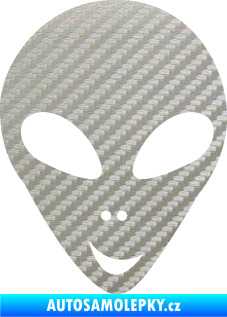 Samolepka UFO 004 pravá 3D karbon stříbrný