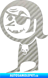 Samolepka Upír 001 levá hrabě dracula 3D karbon stříbrný
