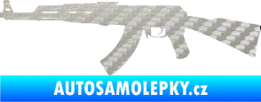 Samolepka Útočná puška AK 47 levá 3D karbon stříbrný
