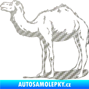 Samolepka Velbloud 001 levá 3D karbon stříbrný