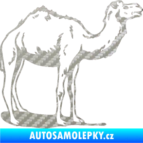 Samolepka Velbloud 001 pravá 3D karbon stříbrný